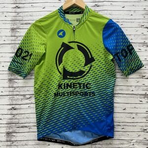 PACTIMO Cycling Multicolor Jersey Men's Size Medium Logos Full Zip Pockets NWT